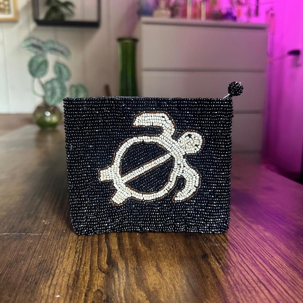 Beaded Boho Turtle Coin Purse